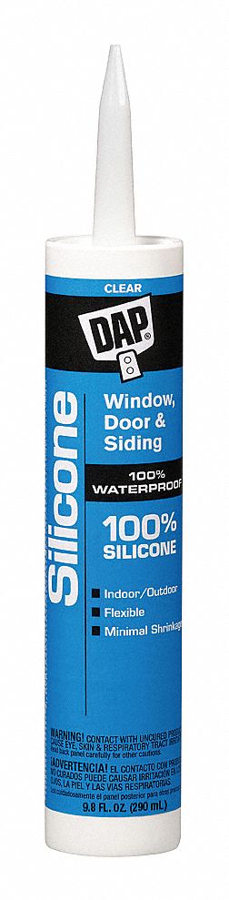 City Supply, DAP 9.8 Oz Clear Silicone Caulk, Long Lasting Flexible Seal