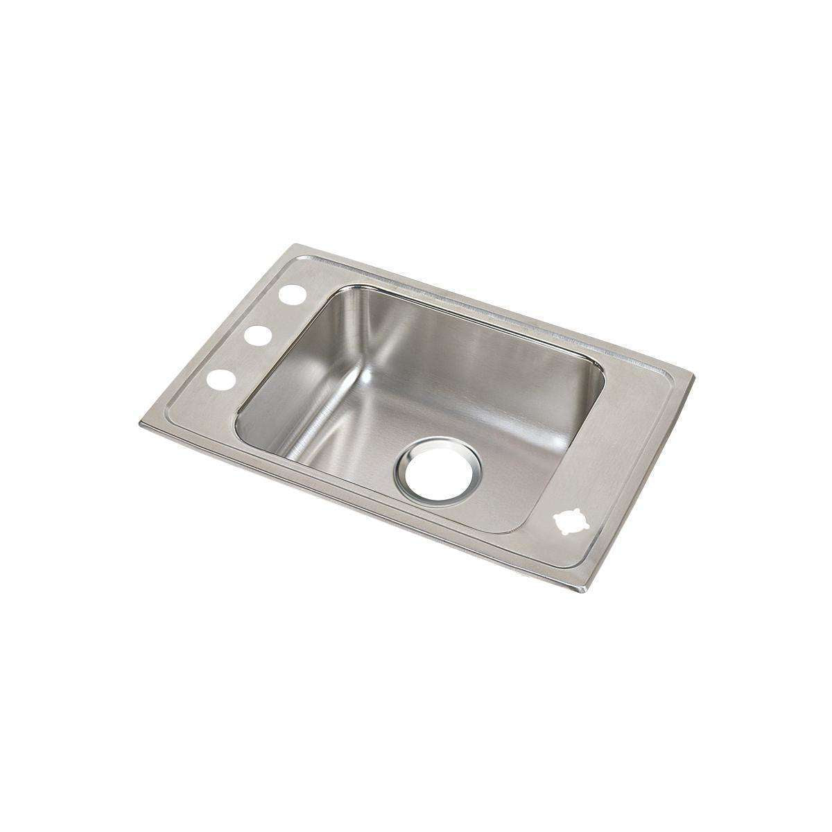 Elkay, Elkay Lustertone Classic Stainless Steel 22" x 19-1/2" x 4", Single Bowl Drop-in Classroom ADA Sink DRKAD222040L4