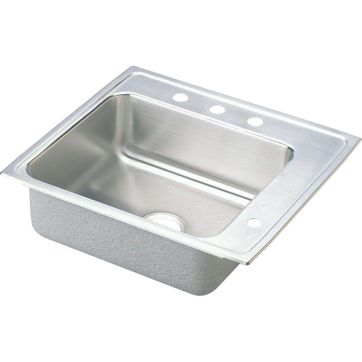 Elkay, Elkay Lustertone Classic Stainless Steel 22" x 19-1/2" x 5", Single Bowl Drop-in Classroom ADA Sink DRKADQ222050R2