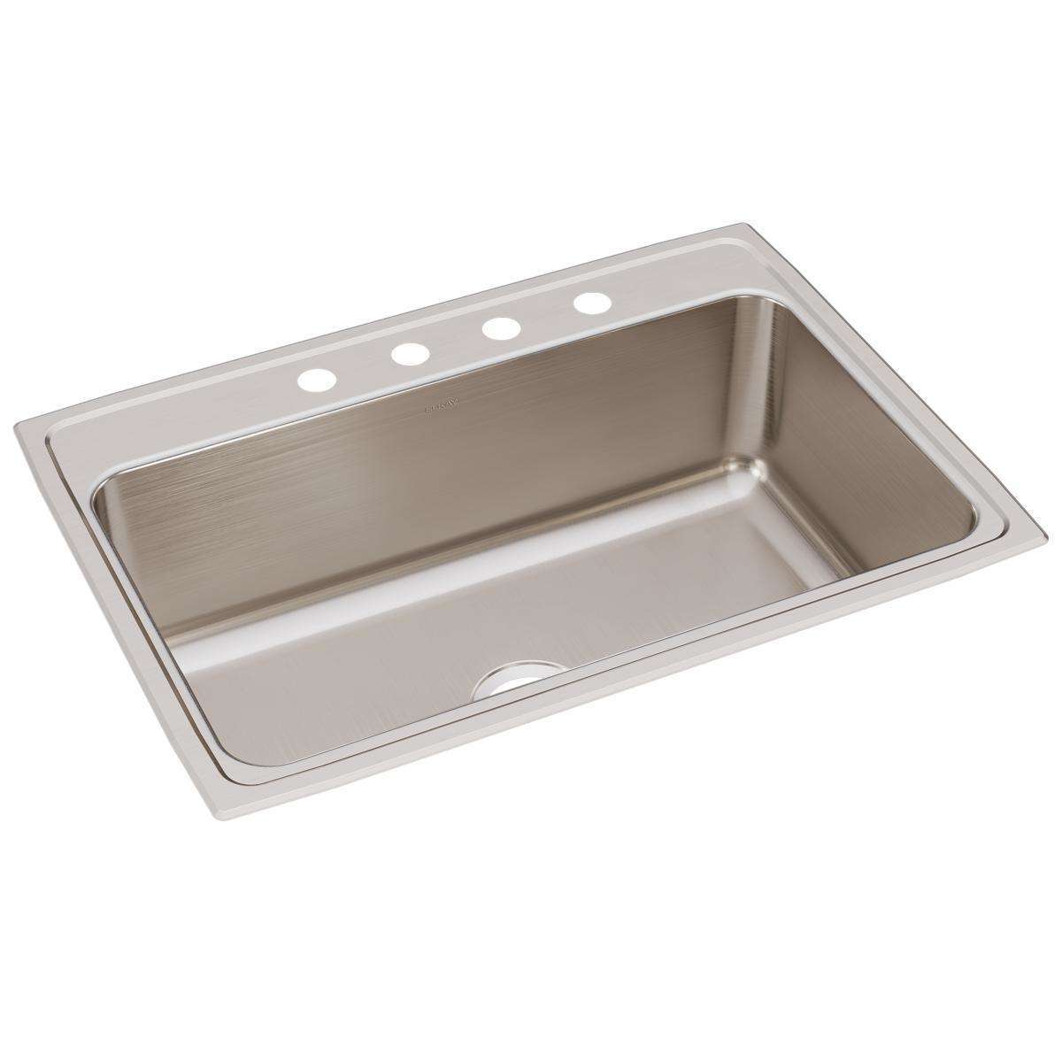 Elkay, Elkay Lustertone Classic Stainless Steel 31" x 22" x 10-1/8", Single Bowl Drop-in Sink DLR3122104