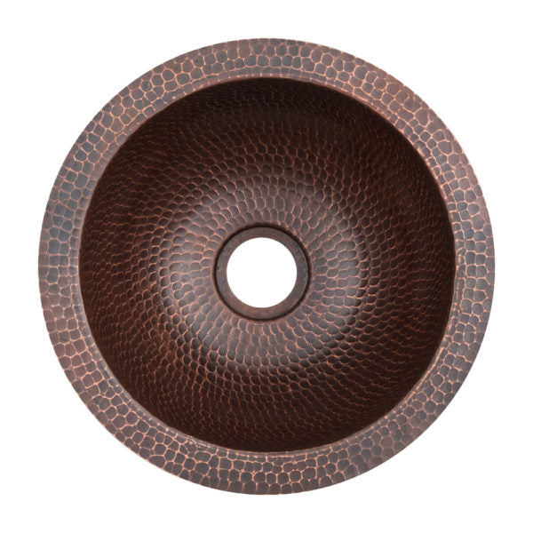 Premier Copper Products, 10" Round Under Counter Hammered Copper Bathroom Sink