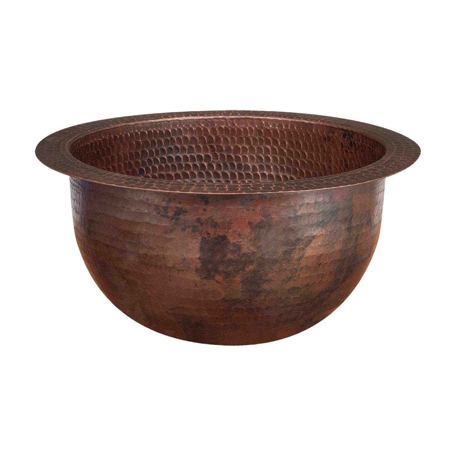 Premier Copper Products, 10" Round Under Counter Hammered Copper Bathroom Sink