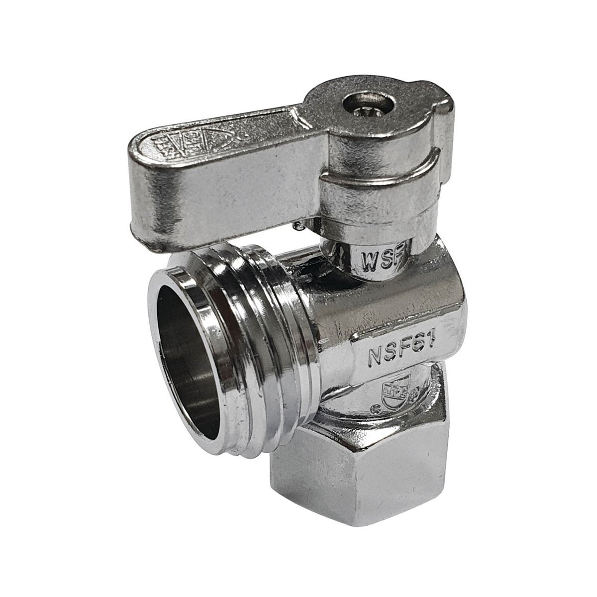 Kingston Brass, 1/2" FIP x 3/4" Hose Thread Angle Shut Off Valve in Polished Chrome