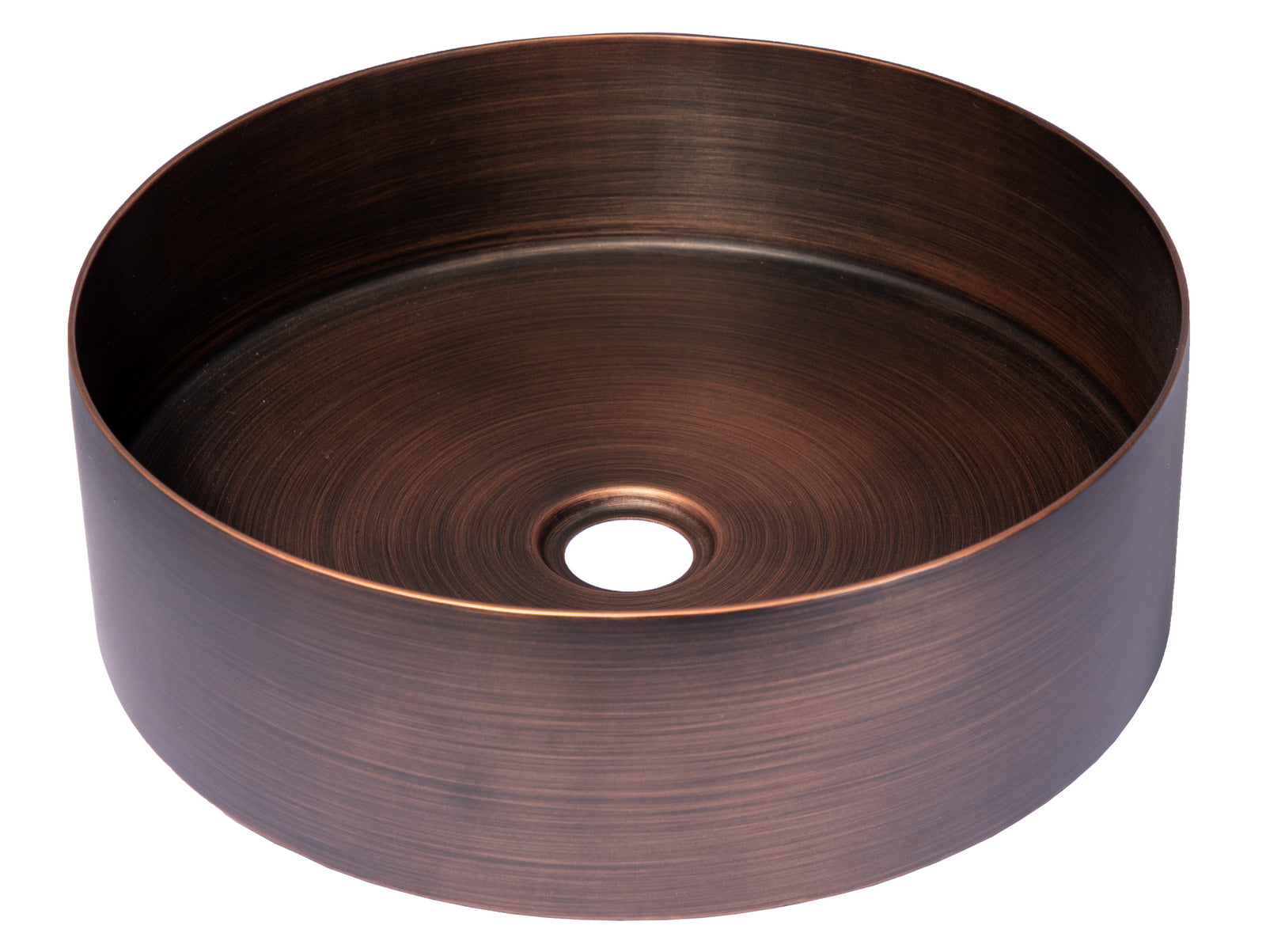 Eden Bath, 15" Round Stainless Steel Bathroom Vessel Sink with Drain in Bronze