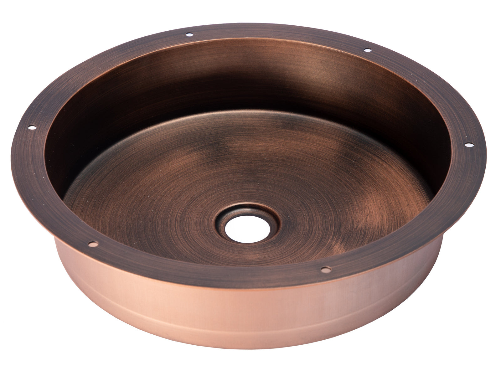 Eden Bath, 15" Round Stainless Steel Undermount Bathroom Sink with Drain in Bronze