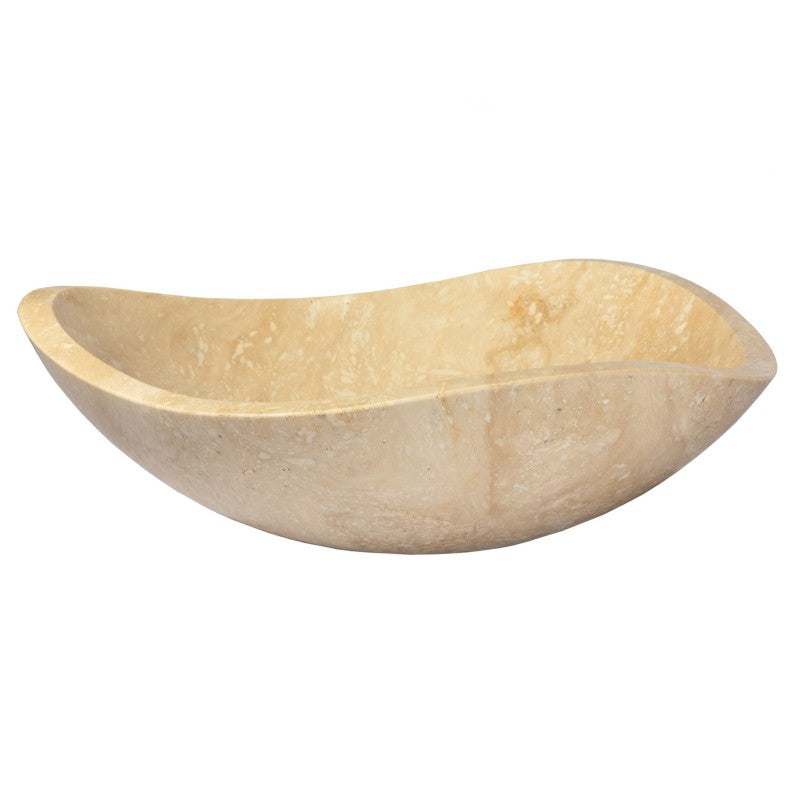 Eden Bath, 16 Inch Freeform Beige Stone Bathroom Vessel Sink