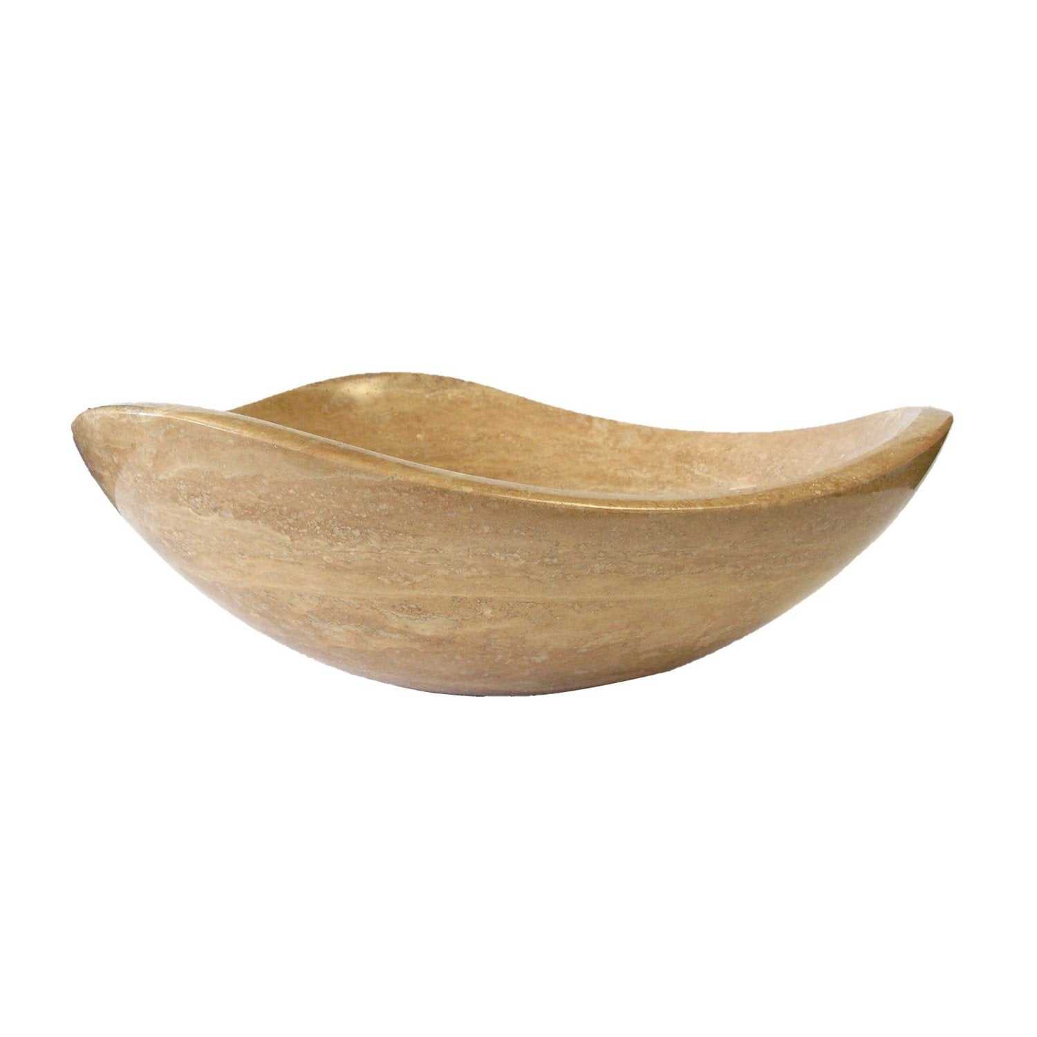 Eden Bath, 16 Inch Freeform Beige Stone Bathroom Vessel Sink