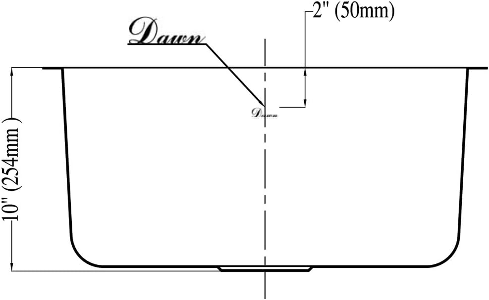 Dawn Kitchen & Bath Products, 22" Undermount Single Bowl 18 Gauge Stainless Steel Kitchen Sink