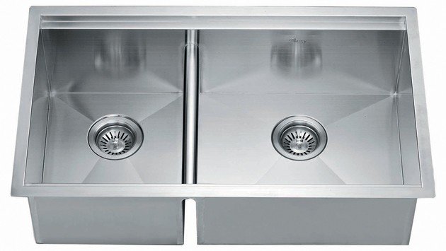 Dawn Kitchen & Bath Products, 32" Double Bowl Dual Mount 18 Gauge Stainless Steel Kitchen Sink