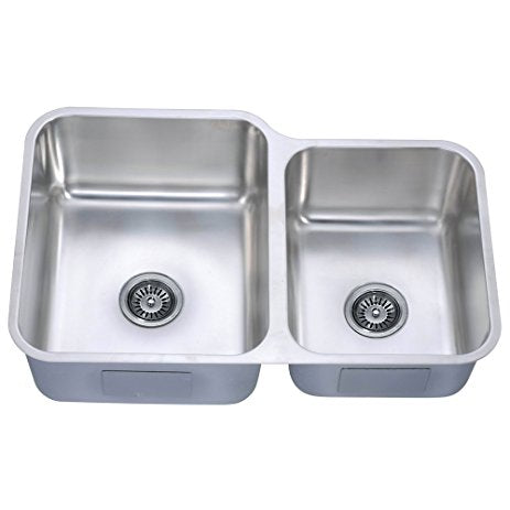 Dawn Kitchen & Bath Products, 32" Undermount Double Bowl 60/40 16 Gauge Stainless Steel Kitchen Sink