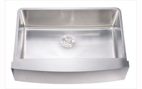 Dawn Kitchen & Bath Products, 33" Curved Apron Single Bowl 16 Gauge Stainless Steel Kitchen Sink