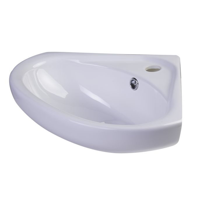 ALFI, AB109 18" White Corner Porcelain Wall Mounted Bath Sink