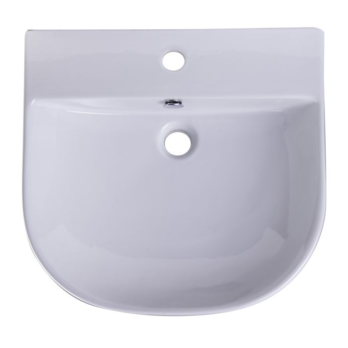 ALFI, AB110 20" White D-Bowl Porcelain Wall Mounted Bath Sink