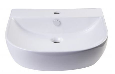 ALFI, AB110 20" White D-Bowl Porcelain Wall Mounted Bath Sink