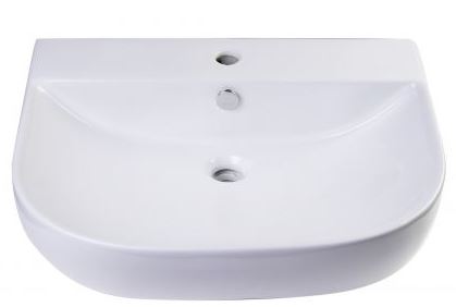 ALFI, AB111 24" White D-Bowl Porcelain Wall Mounted Bath Sink