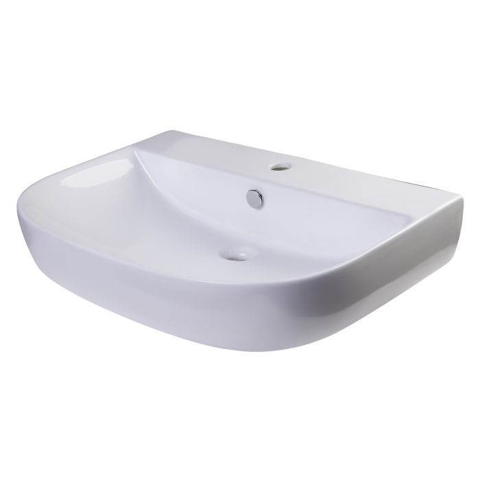 ALFI, AB112 28" White D-Bowl Porcelain Wall Mounted Bath Sink