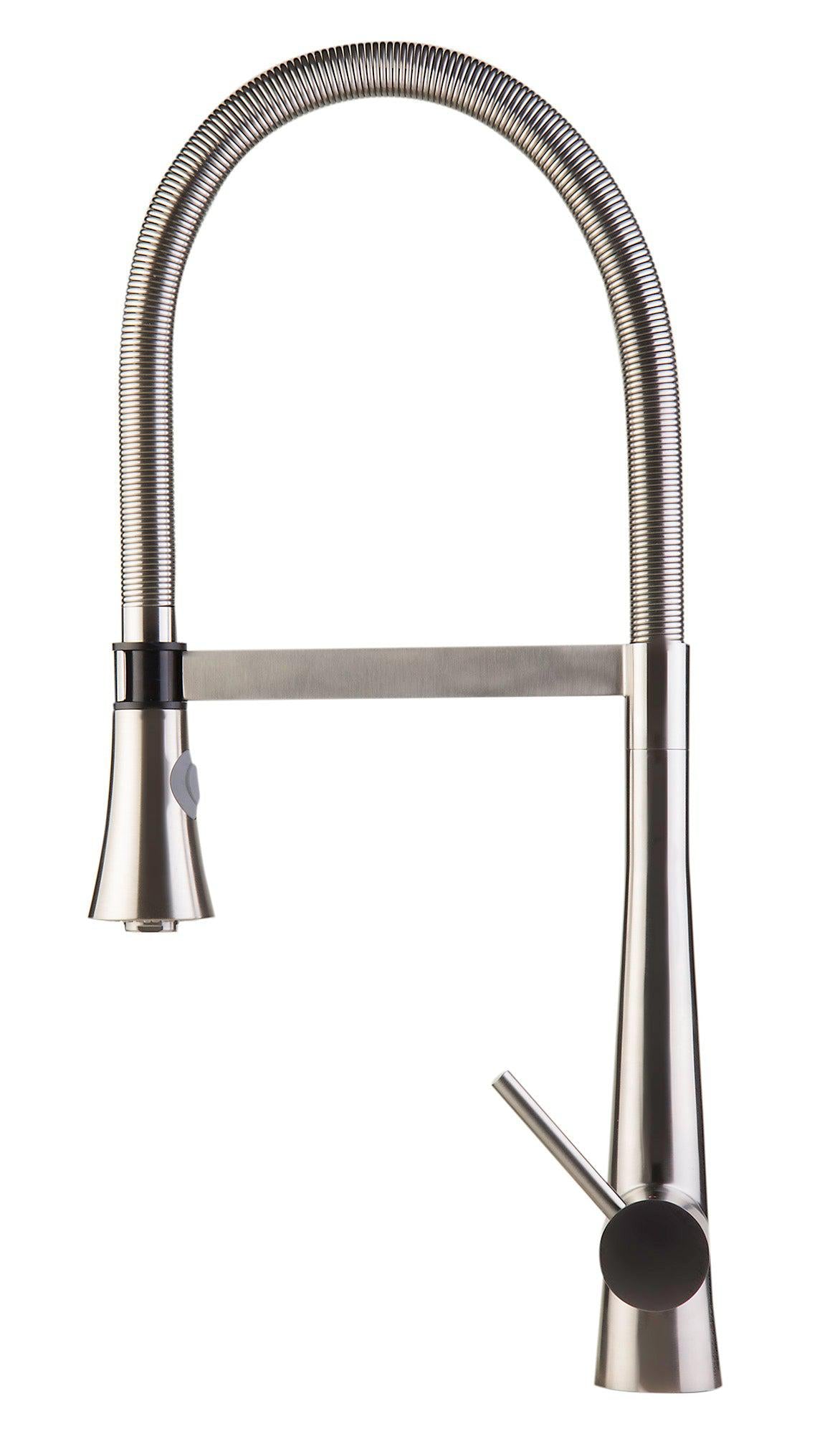 ALFI, AB2027 Brushed Gooseneck Single Hole Faucet with Spray Head