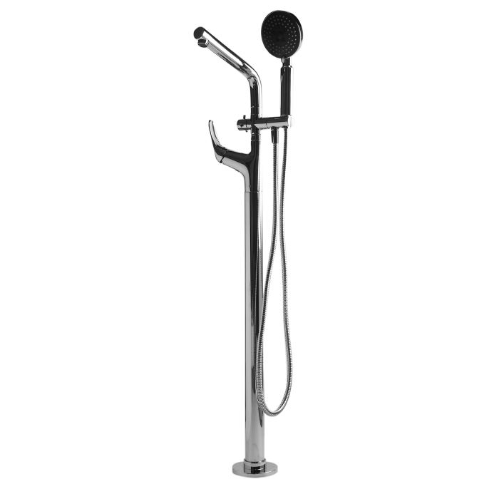 ALFI, AB2758-PC Polished Chrome Floor Mounted Tub Filler + Mixer /w additional Hand Held Shower Head