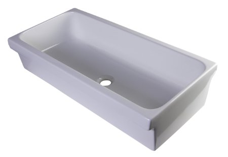 ALFI, AB36TR 36" White Above Mount Porcelain Bath Trough Sink