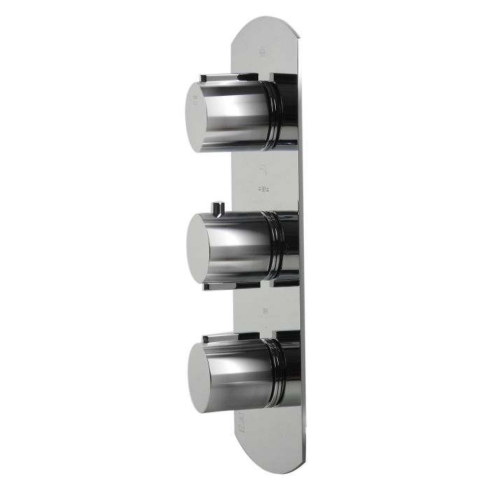 ALFI, AB4101-PC Polished Chrome Concealed 3-Way Thermostatic Valve Shower Mixer /w Round Knobs