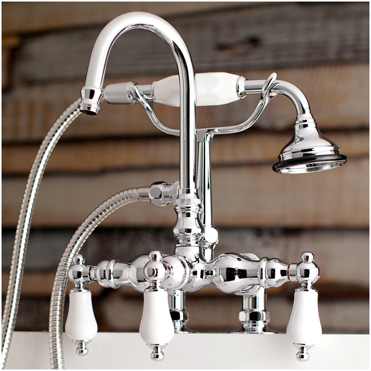 Kingston Brass, Aqua Vintage AE15TX-P Clawfoot Tub Faucet with Hand Shower