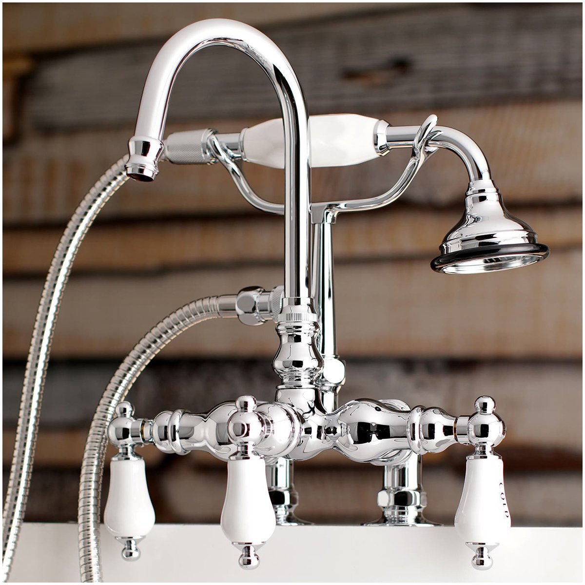 Kingston Brass, Aqua Vintage AE17TX-P Clawfoot Tub Faucet with Hand Shower