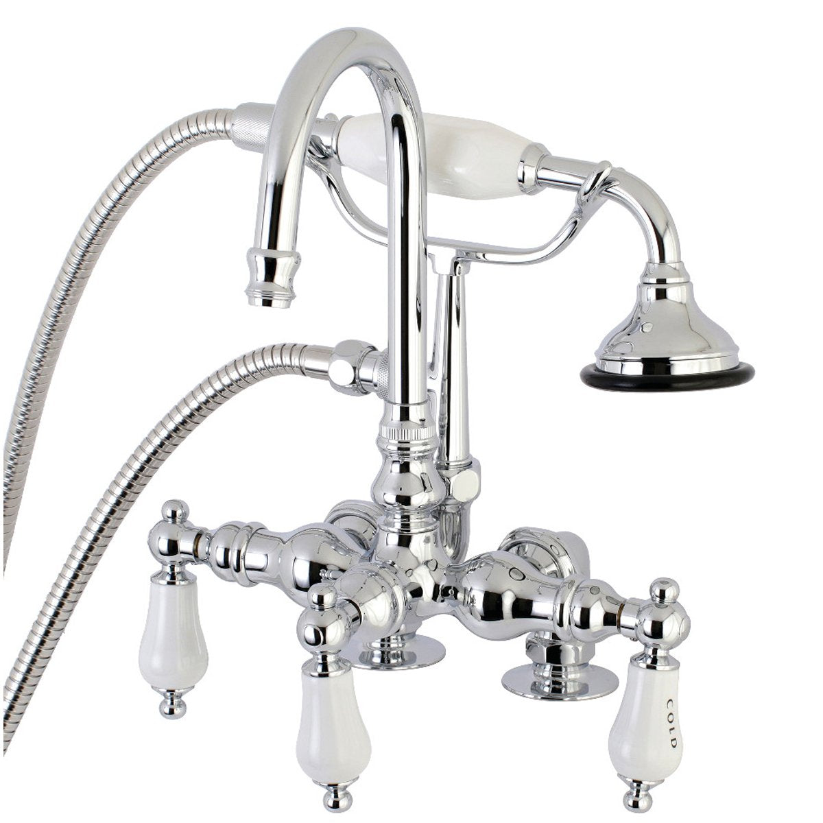 Kingston Brass, Aqua Vintage AE17TX-P Clawfoot Tub Faucet with Hand Shower