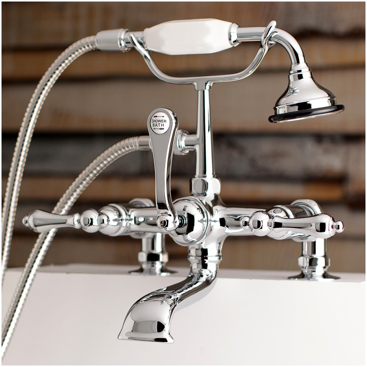 Kingston Brass, Aqua Vintage AE203TX-P 7-Inch Tub Faucet with Hand Shower