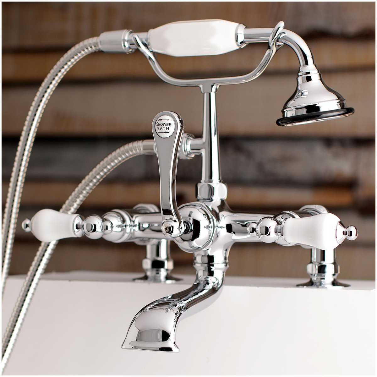 Kingston Brass, Aqua Vintage AE205TX-P 7-Inch Tub Faucet with Hand Shower