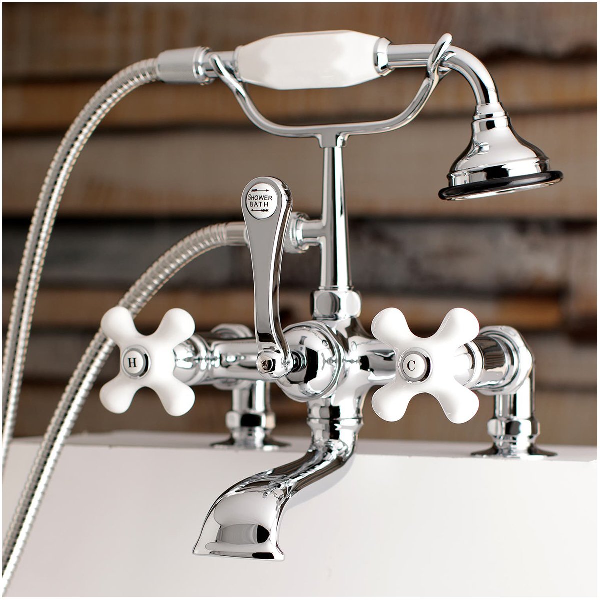 Kingston Brass, Aqua Vintage AE211TX-P 7-Inch Tub Faucet with Hand Shower