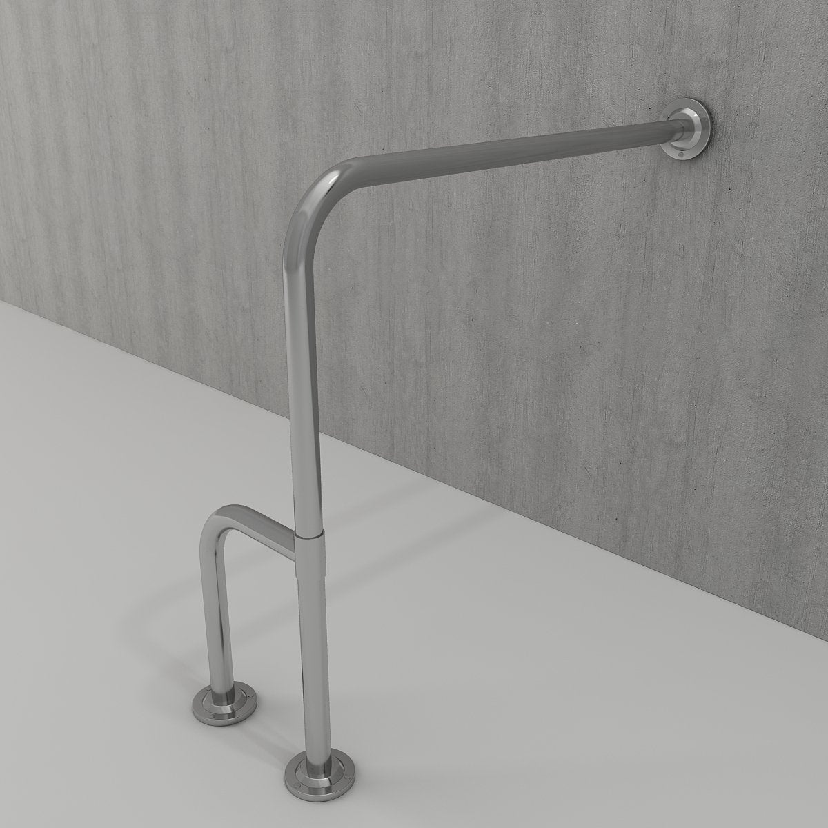 Bocchi, Bocchi 90 Degree Angled from Wall-to-Floor Grab Bar in Stainless Steel