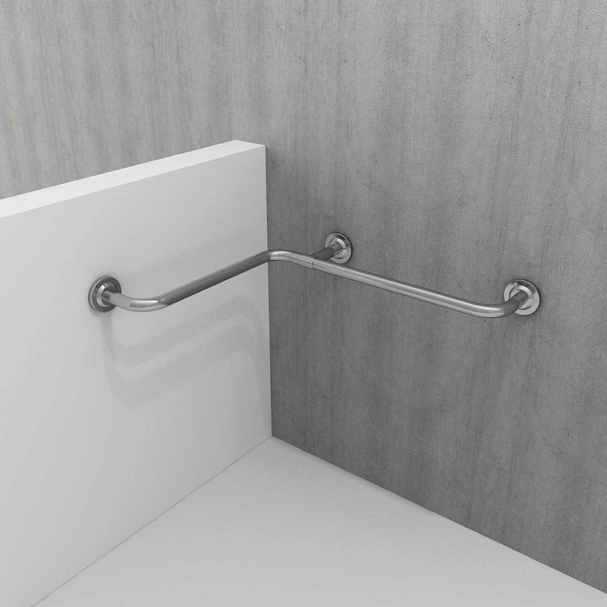 Bocchi, Bocchi 90 Degree Corner Grab Bar in Stainless Steel