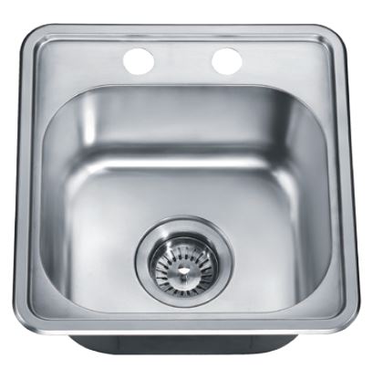 Dawn Kitchen & Bath Products, Bst1515 15" Single Bowl Topmount 20 Gauge Stainless Steel Bar Sink