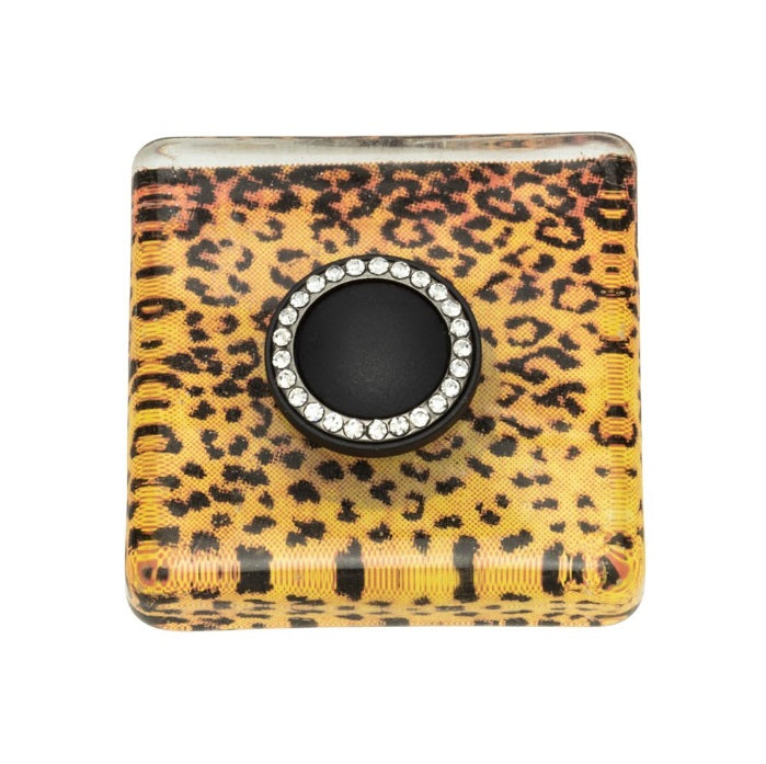 Atlas Homewares, Cheetah 1-1/2" Square Glass Knob