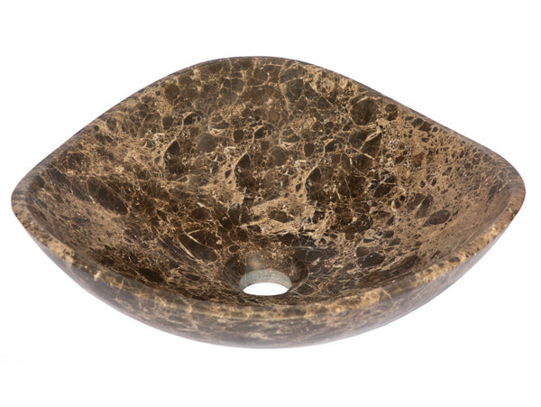 Eden Bath, Dark Emperador Marble Freeform Vessel Sink