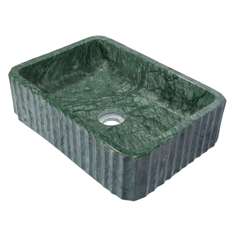 Eden Bath, Dark Green Marble Rectangular Vessel Sink