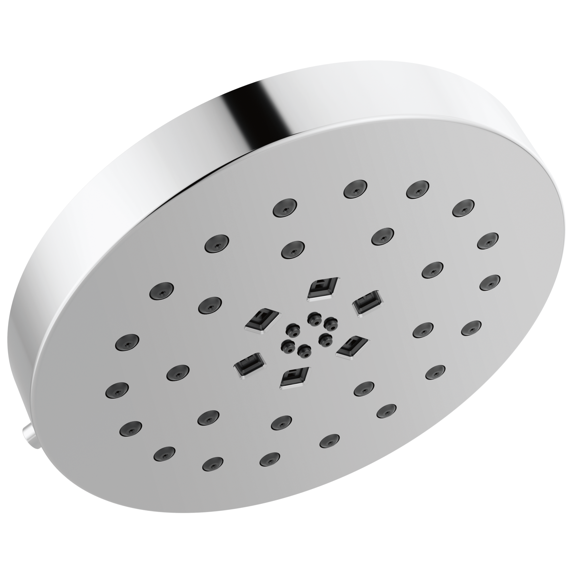 Delta, Delta 1.75 GPM Multi Function Rain Shower Head with Touch-Clean and H2Okinetic Technology