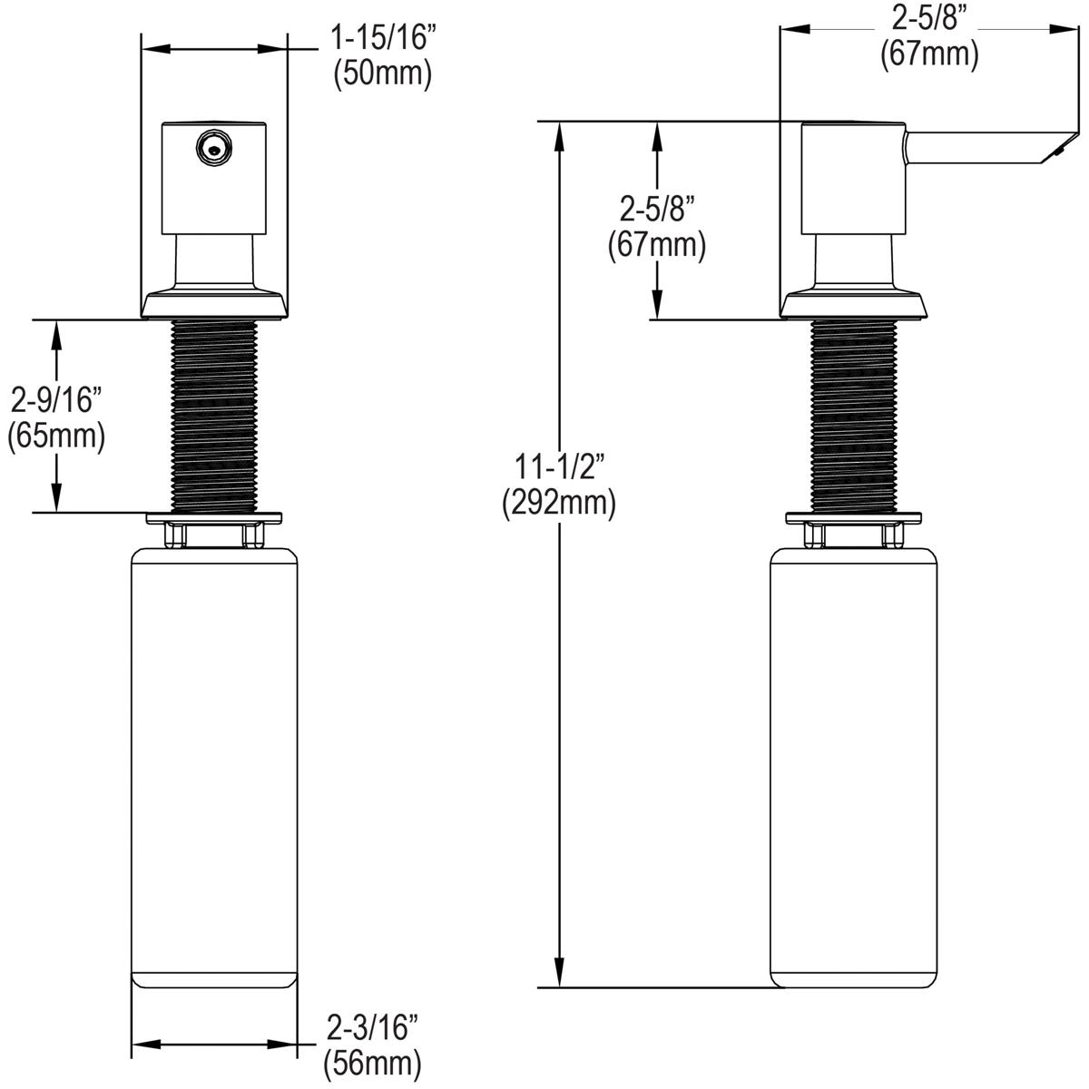 Elkay, Elkay 1-15/16" x 2-5/8" x 2-5/8" Soap/Lotion Dispenser