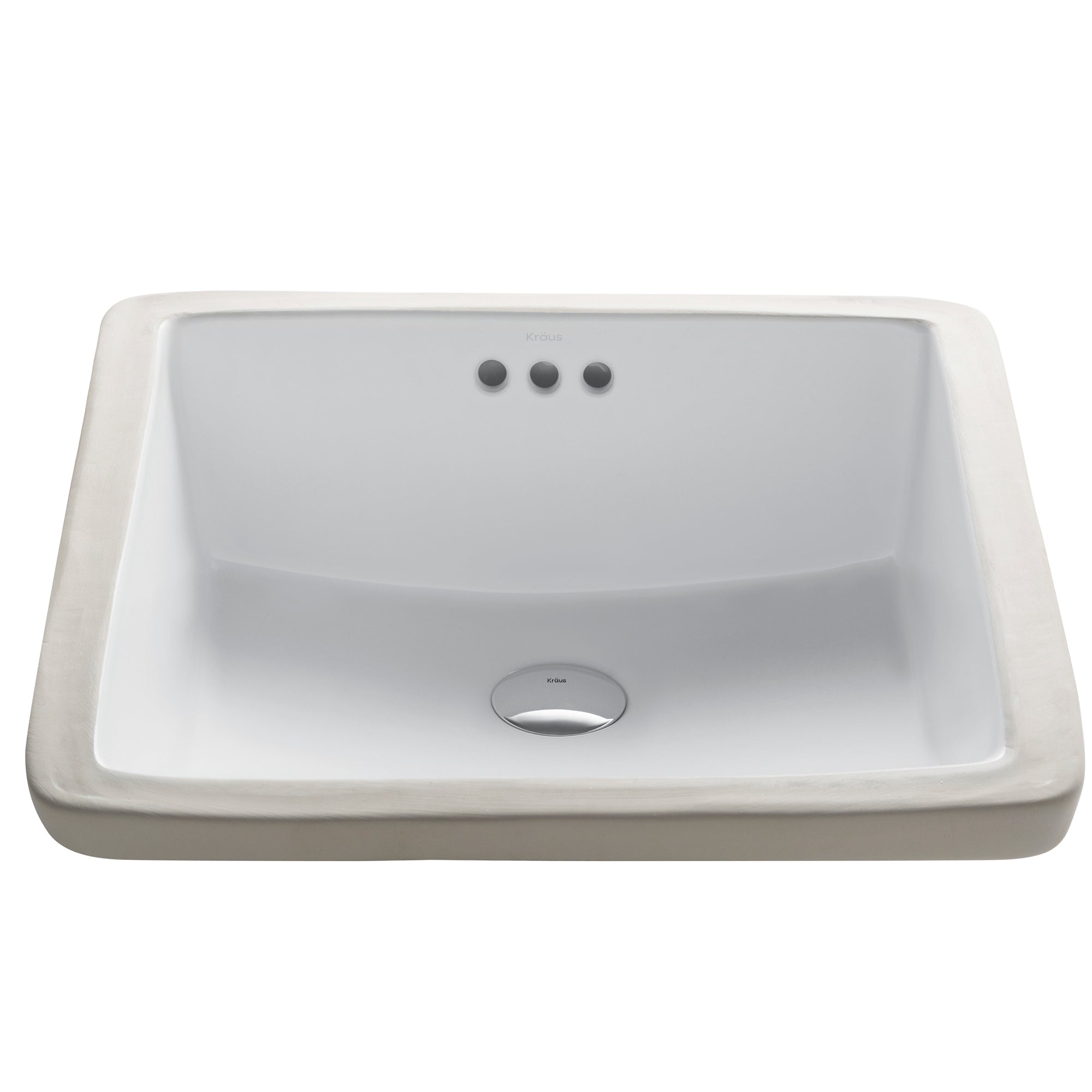 KRAUS, KRAUS 17" x 17" Ceramic Undermount Bathroom Sink in White with Overflow