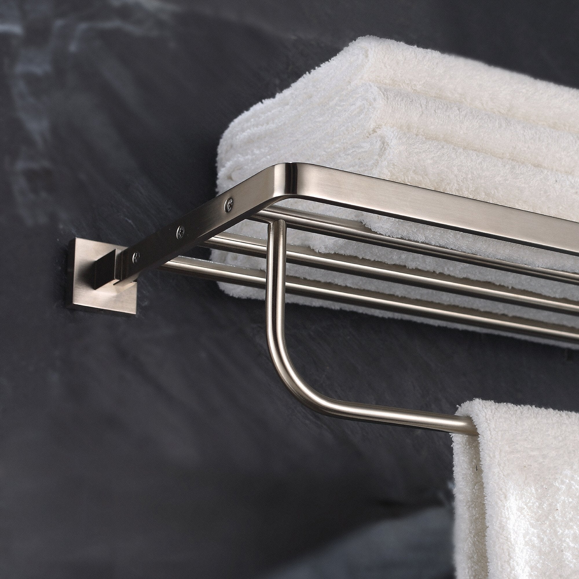 KRAUS, KRAUS Aura Bathroom Accessories - Bath Towel Rack with Towel Bar