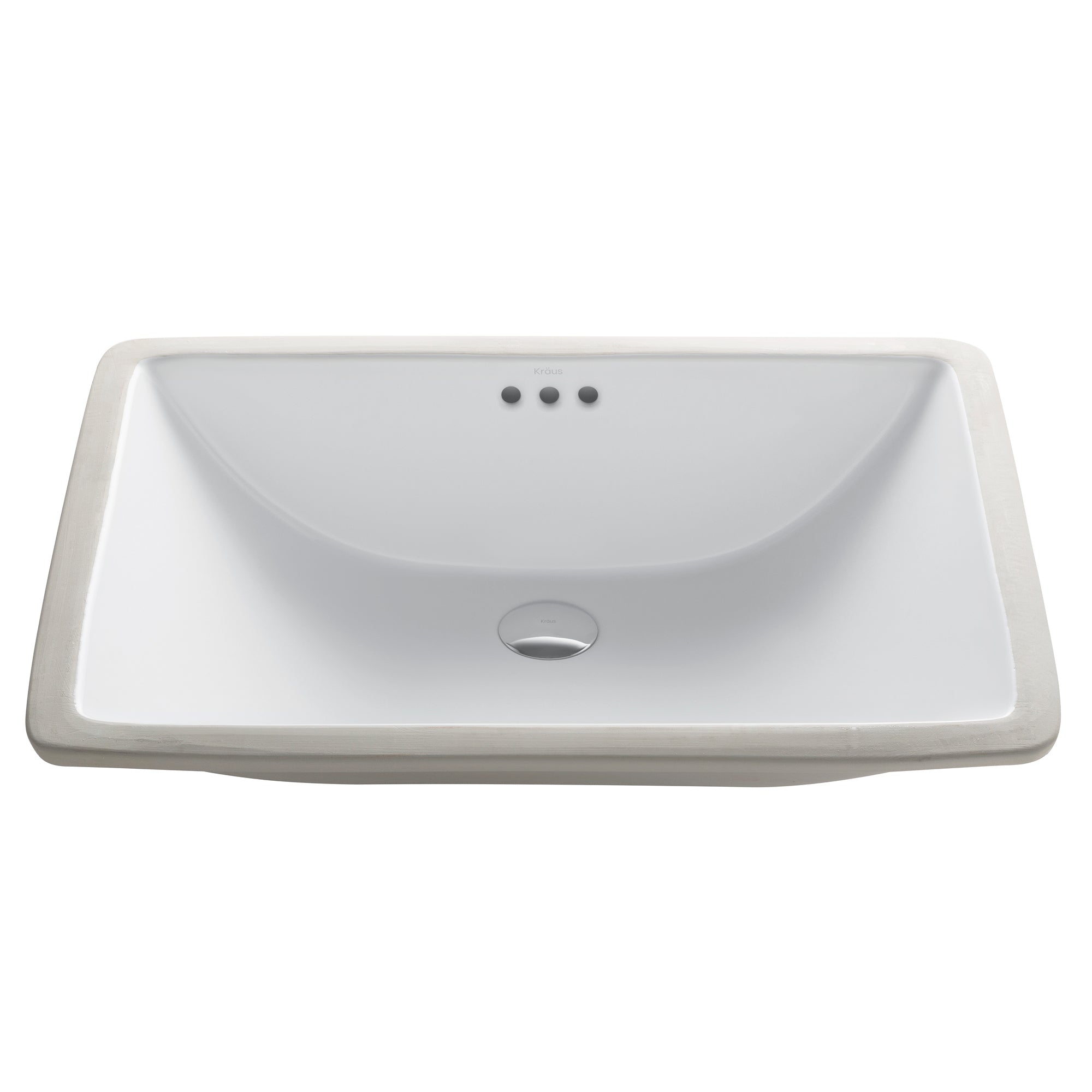 KRAUS, KRAUS Elavo Large Rectangular Ceramic Undermount Bathroom Sink in White with Overflow