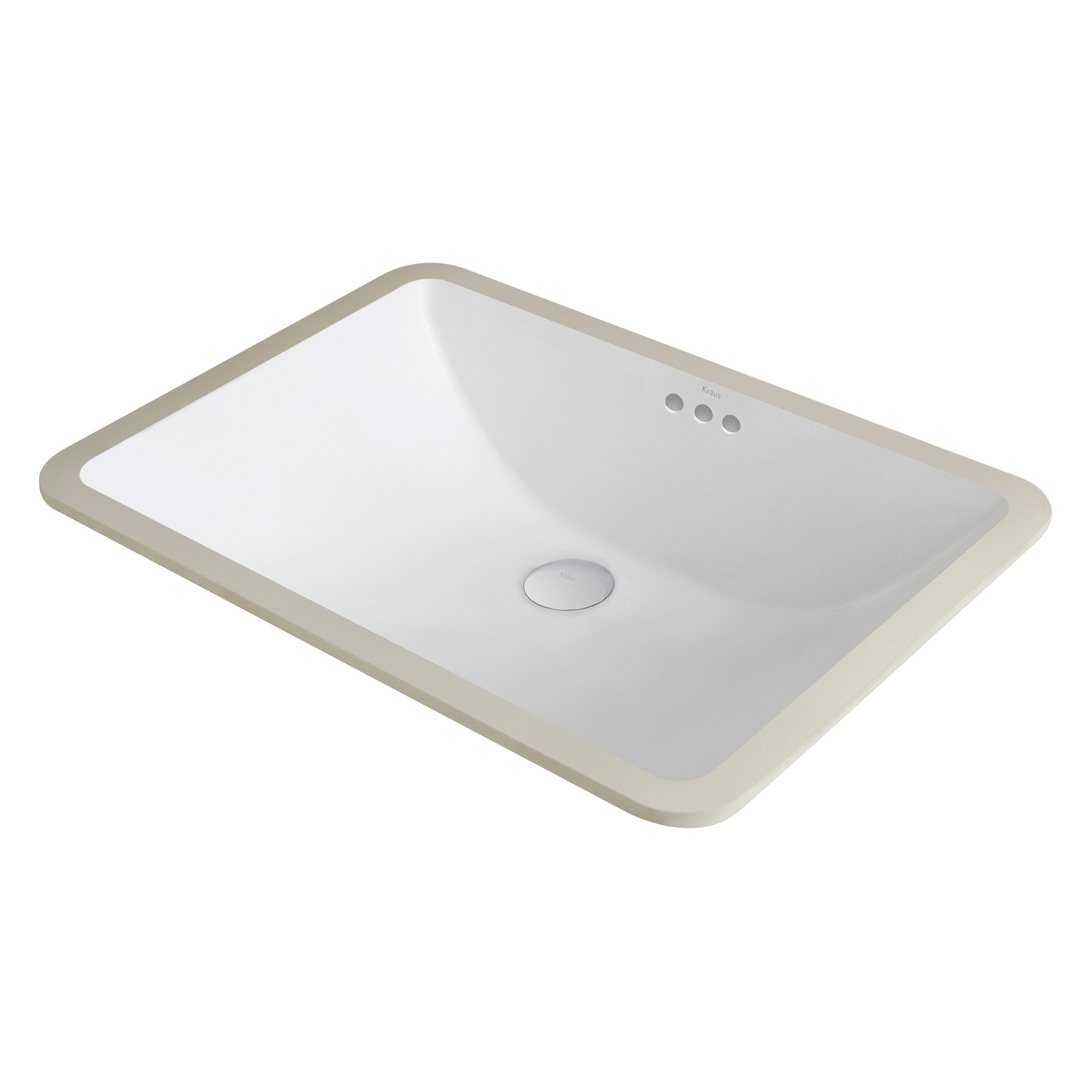 KRAUS, KRAUS Elavo Large Rectangular Ceramic Undermount Bathroom Sink in White with Overflow