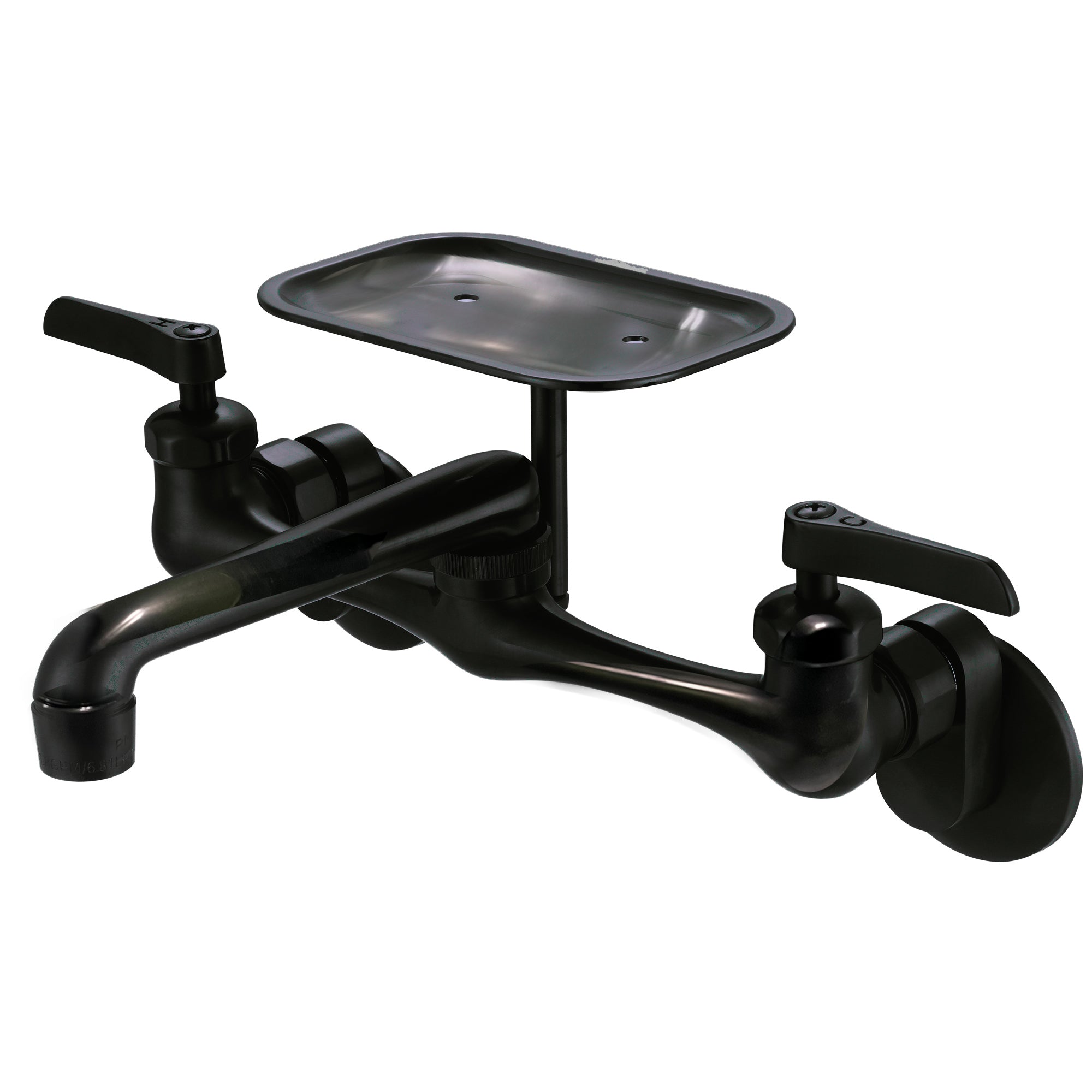 Nantucket Sinks, Nantucket Sinks Matte Black Wall Mount Utility Faucet with Soap Dish