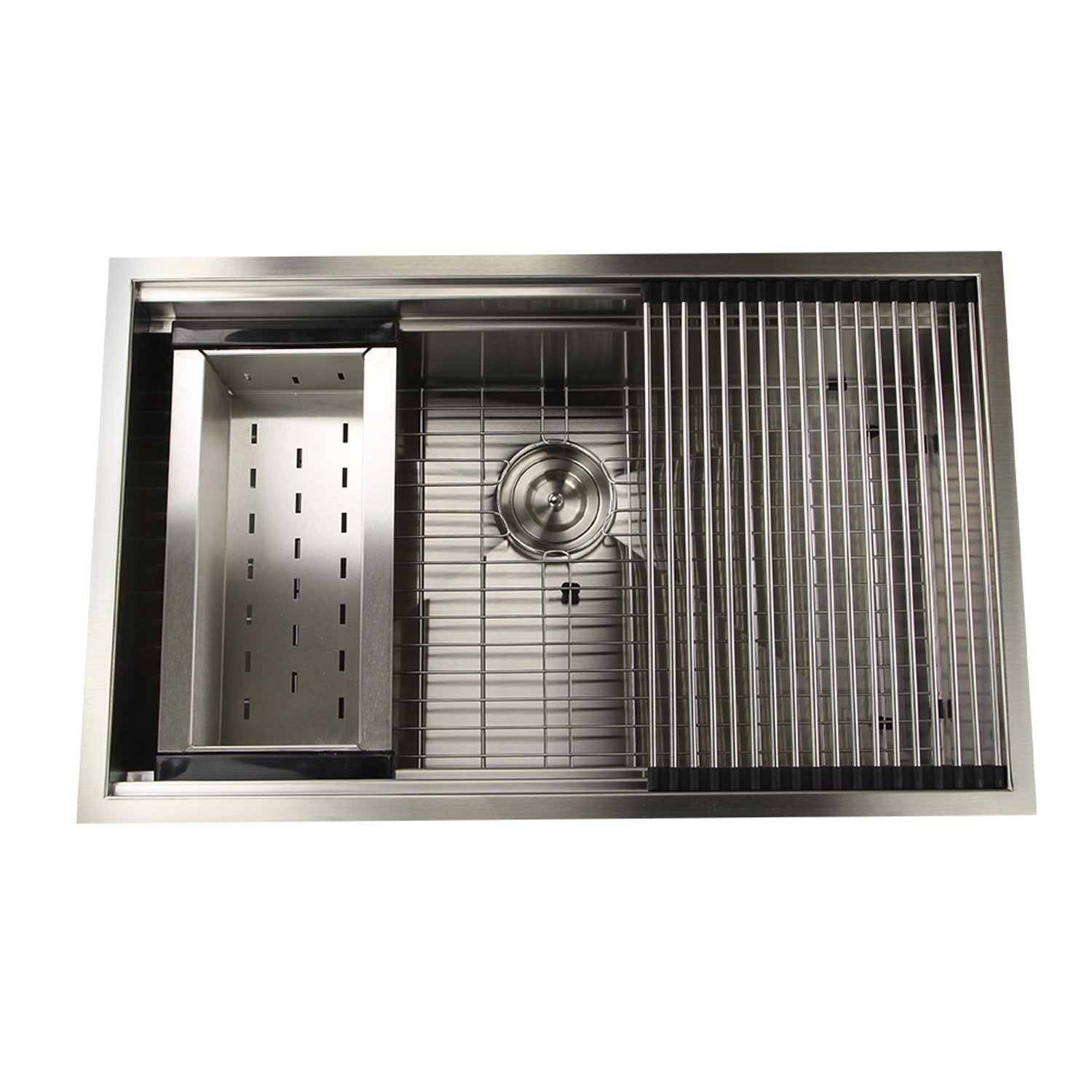 Nantucket Sinks, Nantucket Sinks ZR-PS-3220-16 - 32" Pro Series Workstation Undermount Stainless Steel Kitchen Sink, with Included Rolling Mat, Grid, Colander, and Drain.