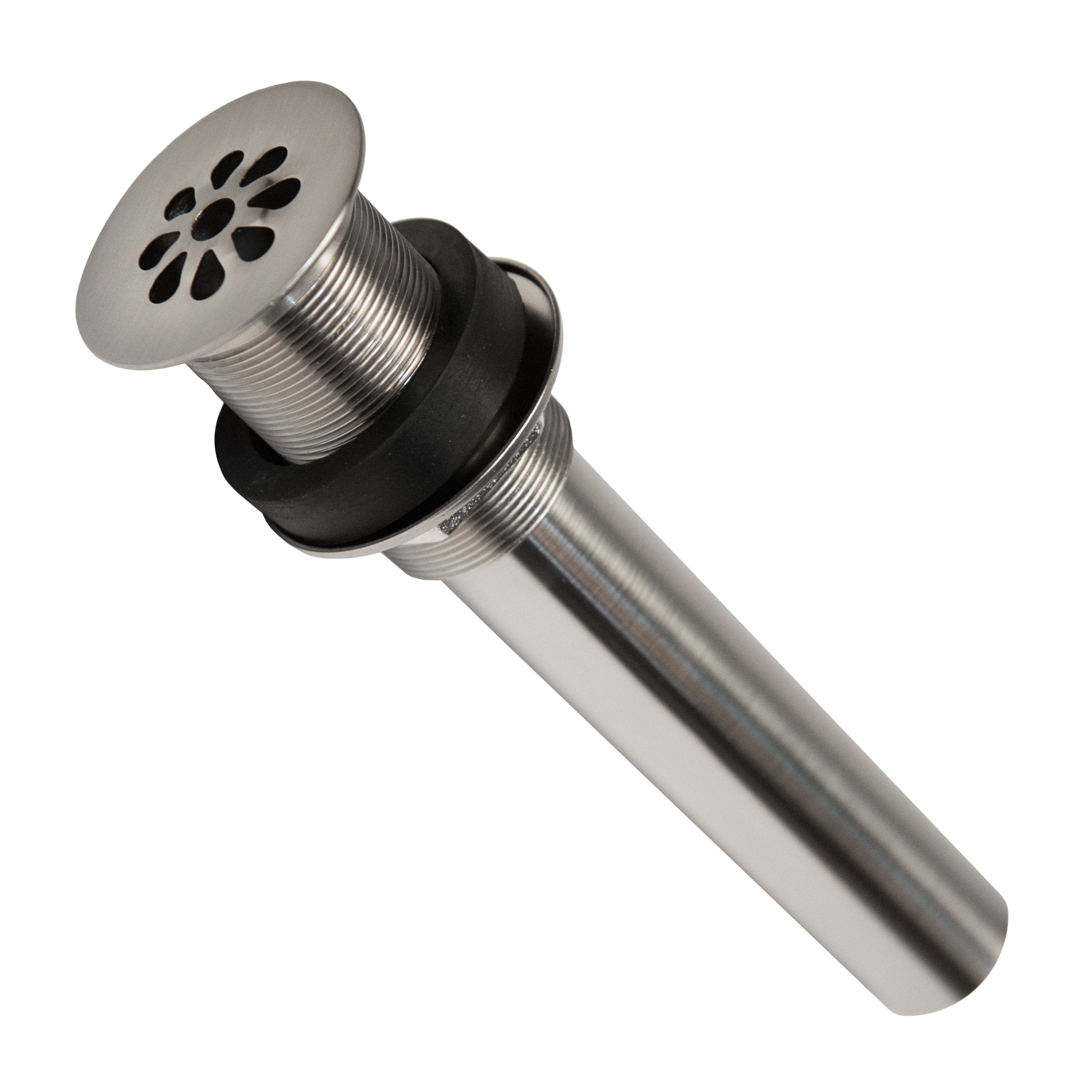 Premier Copper Products, Premier Copper Products 1.5" Non-Overflow Grid Bathroom Sink Drain - Brushed Nickel