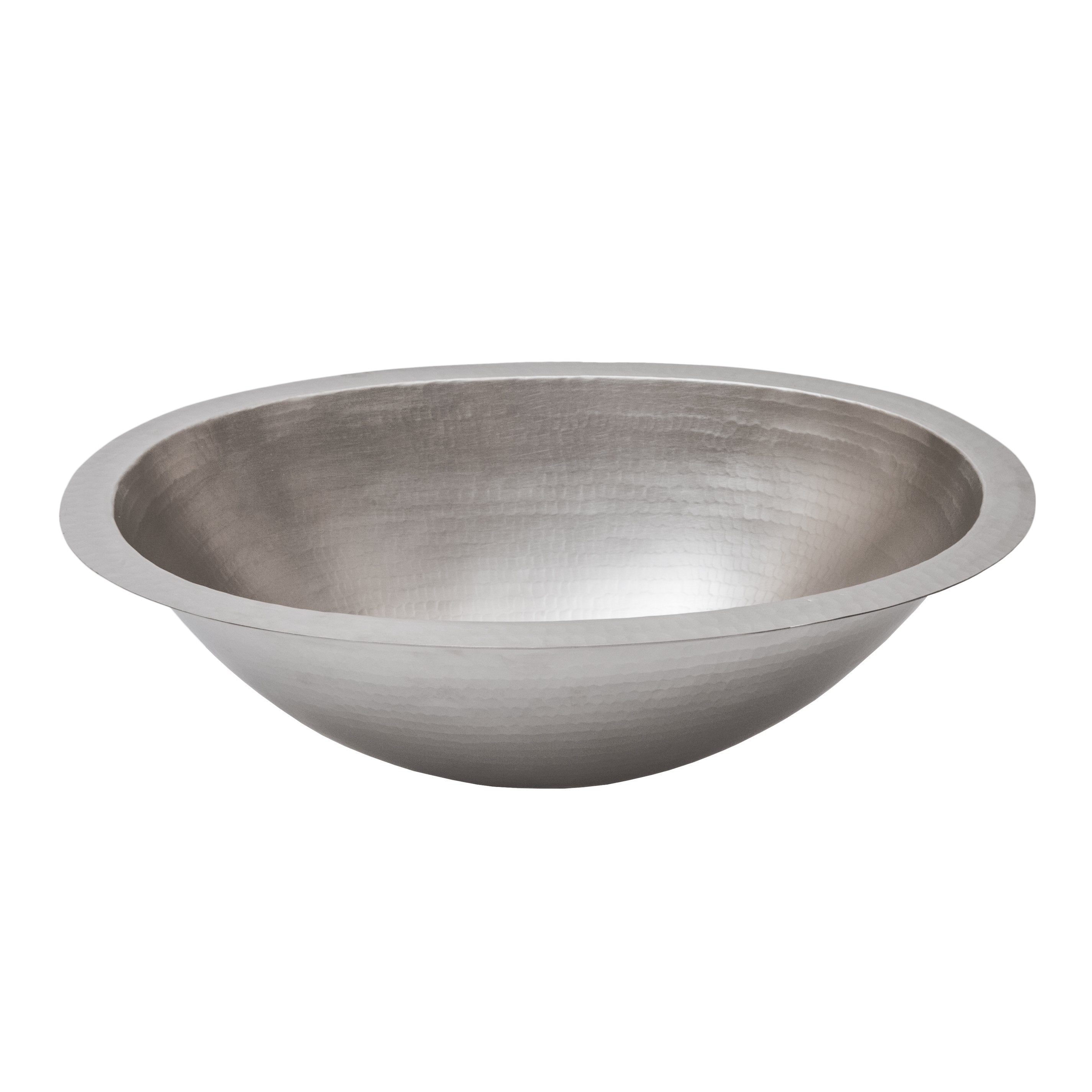 Premier Copper Products, Premier Copper Products 19" Oval Under Counter Hammered Copper Bathroom Sink in Nickel