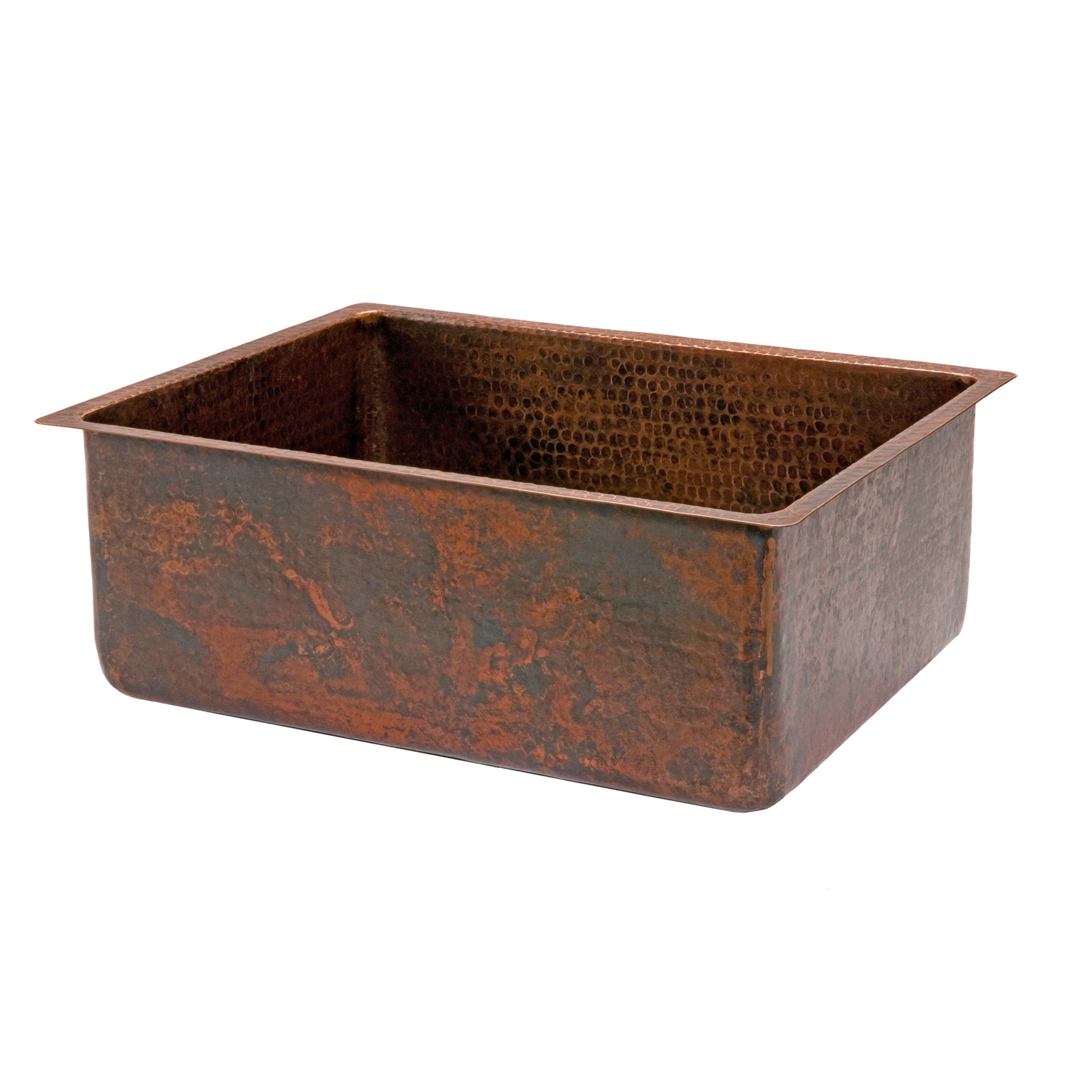 Premier Copper Products, Premier Copper Products 25" Hammered Copper Kitchen Single Basin Sink