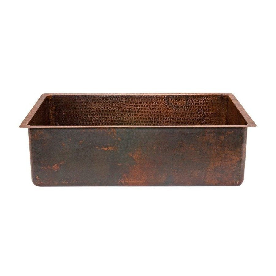 Premier Copper Products, Premier Copper Products 30" Hammered Copper Kitchen Single Basin Sink