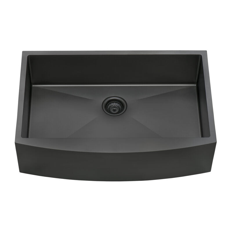 Ruvati, Ruvati 30" Gunmetal Apron Front Stainless Steel Kitchen Sink